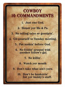 Cowboy Ten Commandments