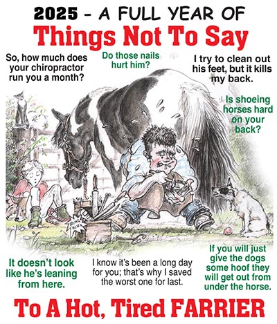 Things Not To Say To A Farrier Magnetic Business Card Calendar *HALF PRICE WHILE SUPPLIES LAST*