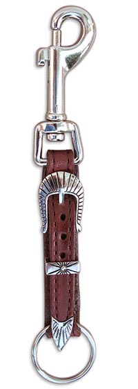 Western Buckle Leather Snap Keychain