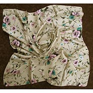 NEW! Vintage Rose on Tan Wild Rag 100% Silk Scarf Cowboy Bandana