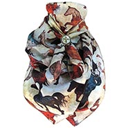 Watercolor Horses Wild Rag 100% Silk Scarf Cowboy Bandana