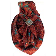 Jewel Tones Paisley Wild Rag 100% Silk Scarf Cowboy Bandana