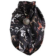 Desert Horses Wild Rag 100% Silk Scarf Cowboy Bandana