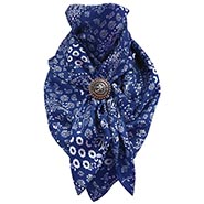 Navy Vintage Bandana Wild Rag 100% Silk Scarf