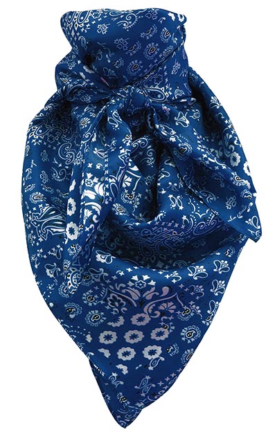 Navy Vintage Bandana Wild Rag 100% Silk Scarf