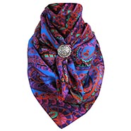 Purple Paisley Wild Rag 100% Silk Scarf Cowboy Bandana