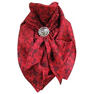 Red with Black Vines Wild Rag 100% Silk Scarf Cowboy Bandana