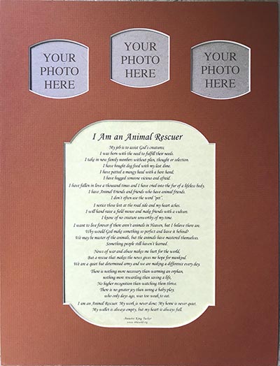 I am an Animal Rescuer Matted Verse *DISCONTINUED ITEM ONLY 1 AVAILABLE*