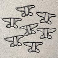 Set of 20 Gunmetal Anvil Shaped Paper Clips