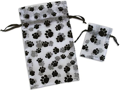 Pawprint Organza Gift Bag