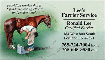 Custom Business cards- Modern Farrier design w/Green Background