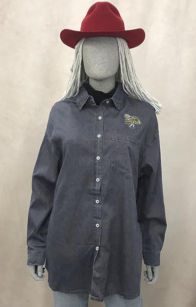 Longsleeve Barn Girl Grey Gabardine Denim HALF PRICE *ONLY ONE AVAILABLE size Medium*