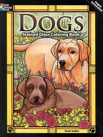 Dogs Stained Glass Coloring Book