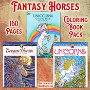 Fantasy Horses Coloring Book Pack