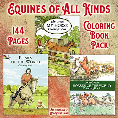 Equines of All Kinds Coloring Book Pack