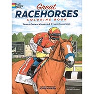 Great Racehorses Coloring Book - features all the legends with informative captions about each!