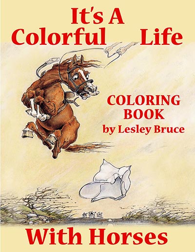 It's A Colorful Life With Horses Coloring Book for grown ups