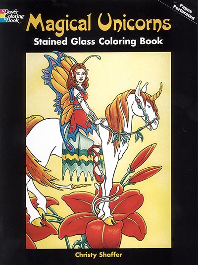 Magical Unicorns Stained Glass Coloring Book by Cristy Shaffer