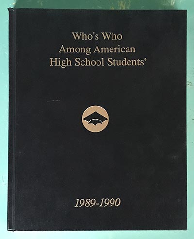 Who's Who Among American High School Students 1989-1990 Volume X Indiana and Michigan *VINTAGE - ONLY 1 AVAILABLE*