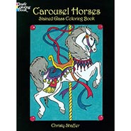 Carousel Horses Stained Glass Coloring Book