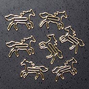 Set of 20 Gold Horse Shaped Paper Clips