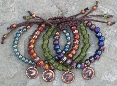 Copper HoofPrint Pony Bead Bracelets-Colors