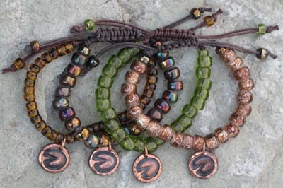 Copper HoofPrint Pony Bead Bracelets