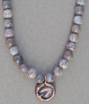 Copper HoofPrint Gemstone Necklace