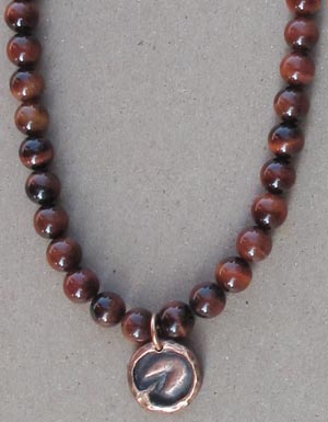 Copper HoofPrint Gemstone Necklace