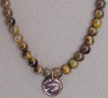 Copper HoofPrint Gemstone Necklace