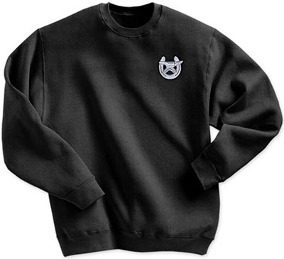 Shoe and Anvil Embroidered Black Crew Sweatshirt