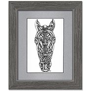 Framed Farrier Tools Horse Head Print by Don Stewart