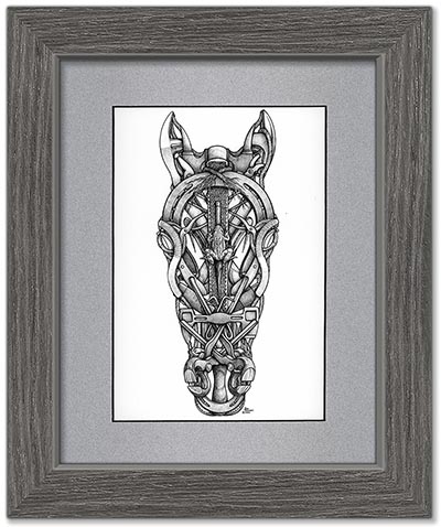 Framed Farrier Tools Horse Head Print by Don Stewart