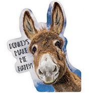 DONKEYS MAKE ME HAPPY! Super Durable Sticker