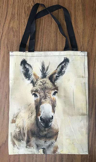 Lightweight Canvas Texture Donkey Imprint Tote Bag *LIMITED QUANTITY AVAILABLE*