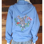 EAT BRAY LOVE Donkey Sky Blue Full Zip Hooded Sweatshirt Jacket