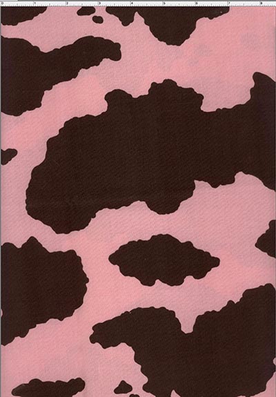 Pink and Chocolate Brown Pinto Cow Print Fabric *HALF YARD ONLY 2 AVAILABLE*