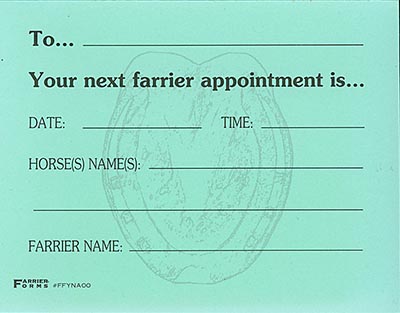 Farrier Next Appointment Reminder Postcards - Green