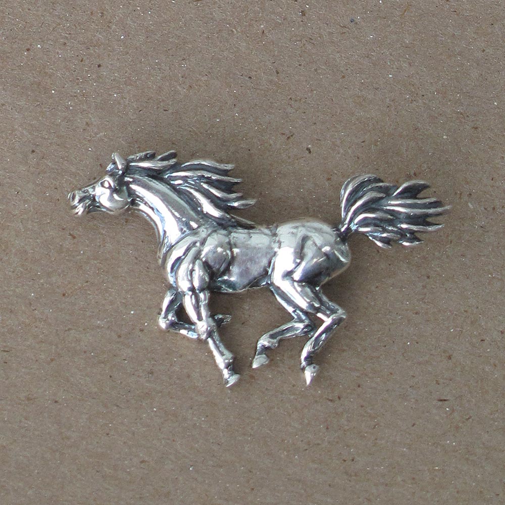 Sterling Silver Arabian Horse Pin-www.hoofprints.com