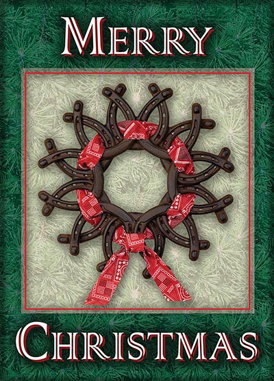 Horseshoe Wreath Card - Pkg of 10 Cards *HALF PRICE* $4.98