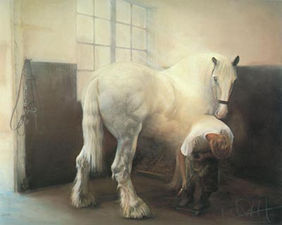 Hot Shoeing Signed Farrier Print by Mike Burr *LIMITED QUANTITY AVAILABLE*