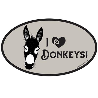 I LOVE DONKEYS! Oval Sticker