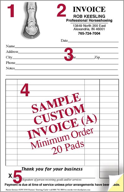 CUSTOM Invoice Pads - Leg Bones Design