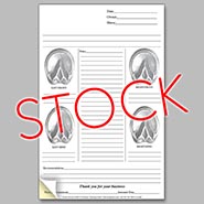 Stock Two-Part Carbonless Farrier Invoice - Hoof Bottom Images for detailed notes