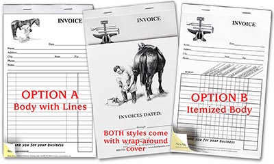 SET OF 5 ASSORTED Stock Invoice Pads