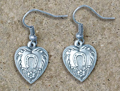 Victorian Heart & Horseshoe Earrings