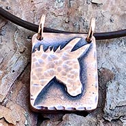 Hammered Donkey Silhouette Necklace