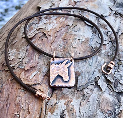 Hammered Donkey Silhouette Necklace