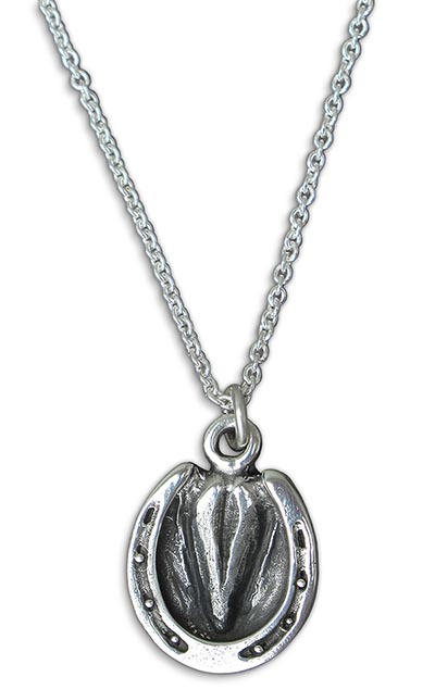 Sterling Silver Shod Hoof Necklace