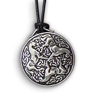 Pewter Celtic Horse Medallion on Adjustable Leather Cord